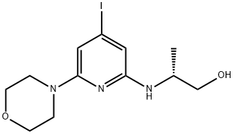 1-Propanol, 2-[[4-iodo-6-(4-morpholinyl)-2-pyridinyl]amino]-, (2R)- Structure