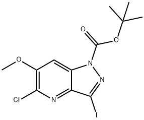 1H-Pyrazolo[4,3-b]pyridine-1-carboxylic acid, 5-chloro-3-iodo-6-methoxy-, 1,1-dimethylethyl ester Structure