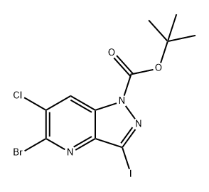 1H-Pyrazolo[4,3-b]pyridine-1-carboxylic acid, 5-bromo-6-chloro-3-iodo-, 1,1-dimethylethyl ester Structure