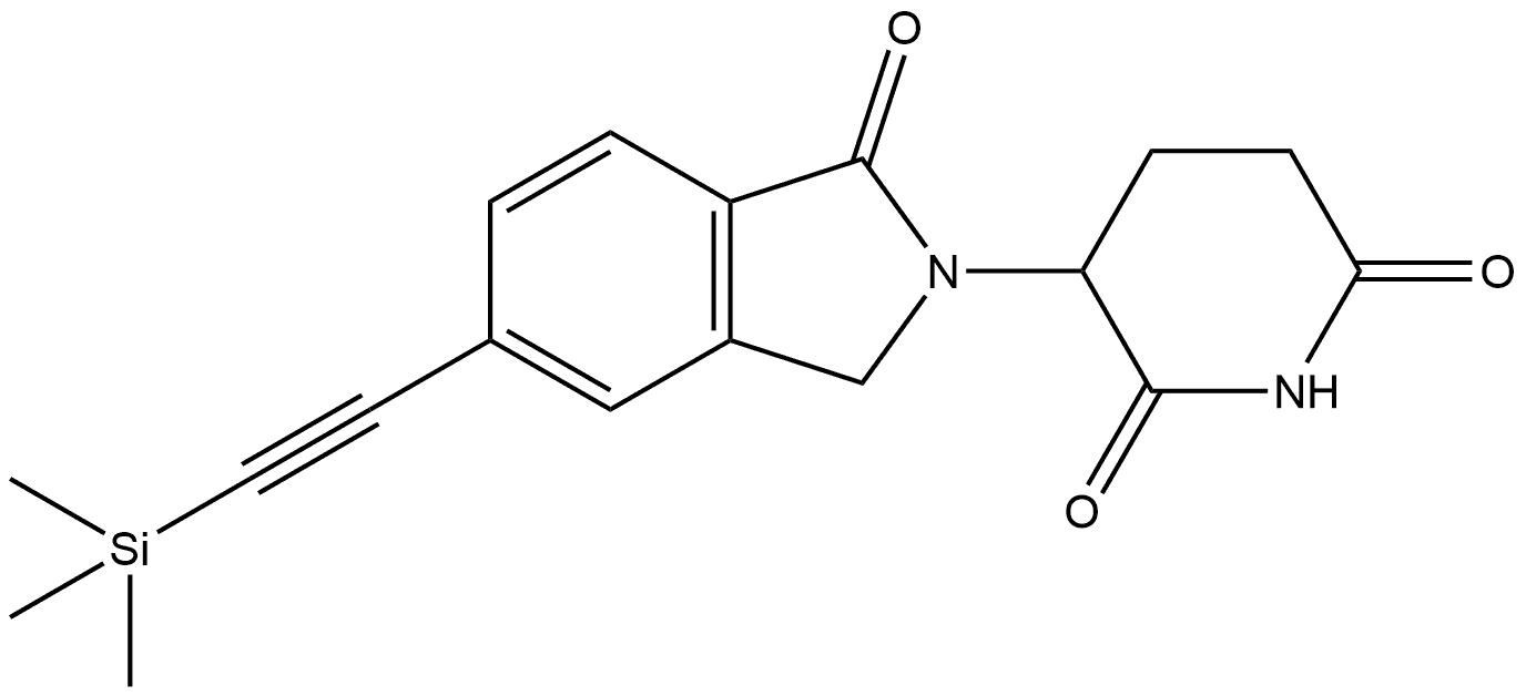 3-[1,3-Dihydro-1-oxo-5-[2-(trimethylsilyl)ethynyl]-2H-isoindol-2-yl]-2,6-piperidinedione 구조식 이미지