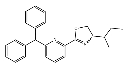 Pyridine, 2-[(4S)-4,5-dihydro-4-(1-methylpropyl)-2-oxazolyl]-6-(diphenylmethyl)- Structure