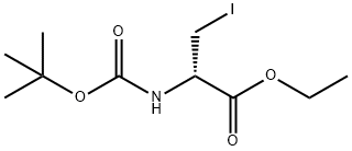 Alanine,N-[(1,1-dimethylethoxy)carbonyl]-3-iodo-,ethylester Structure