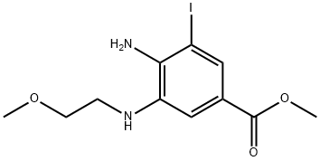 Benzoic acid, 4-amino-3-iodo-5-[(2-methoxyethyl)amino]-, methyl ester 구조식 이미지