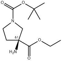 (S)-1-tert-butyl 3-ethyl 3-aminopyrrolidine-1,3-dicarboxylate Structure