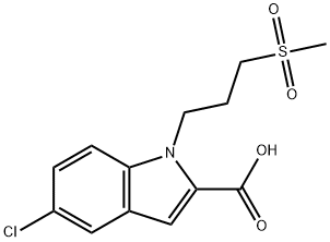 1H-Indole-2-carboxylic acid, 5-chloro-1-[3-(methylsulfonyl)propyl]- Structure