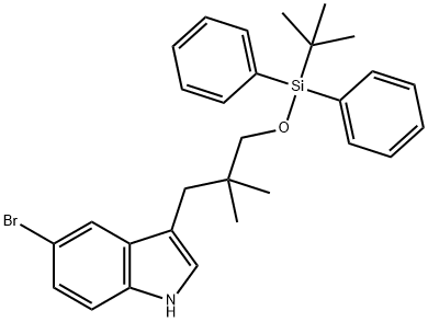 bromo-3-(3-((tert-butyldiphenylsilyl)oxy)-2,2-dimethylpropyl)-1H-indole 구조식 이미지