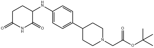 1-Piperidineacetic acid, 4-[4-[(2,6-dioxo-3-piperidinyl)amino]phenyl]-, 1,1-dimethylethyl ester 구조식 이미지