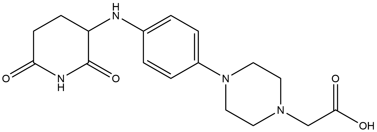 4-[4-[(2,6-Dioxo-3-piperidinyl)amino]phenyl]-1-piperazineacetic acid Structure