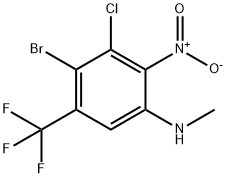 Benzenamine, 4-bromo-3-chloro-N-methyl-2-nitro-5-(trifluoromethyl)- Structure