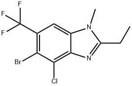 5-Bromo-4-chloro-2-ethyl-1-methyl-6-(trifluoromethyl)-1H-benzo[d]imidazole Structure