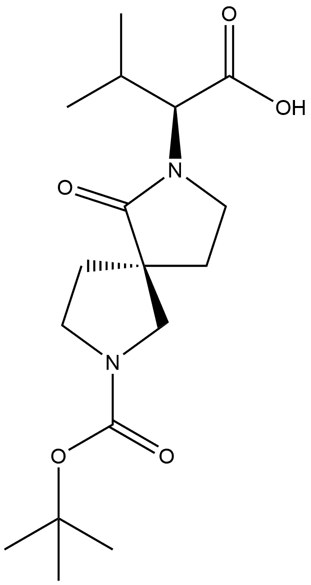 (2S)-3-methyl-2-[(5R)-7-[(2-methylpropan-2-yl)oxycarbonyl]-1-oxo-2,7-diazaspiro[4.4]nonan-2-yl]butanoic acid Structure