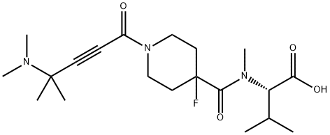 N-[[1-[4-(Dimethylamino)-4-methyl-1-oxo-2-pentyn-1-yl]-4-fluoro-4-piperidinyl]carbonyl]-N-methyl-L-valine 구조식 이미지