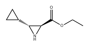 2-Aziridinecarboxylic acid, 3-cyclopropyl-, ethyl ester, (2S,3R)- Structure