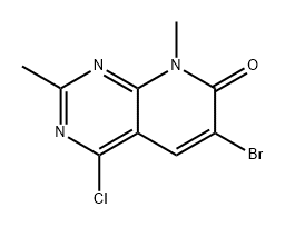 Pyrido[2,3-d]pyrimidin-7(8H)-one, 6-bromo-4-chloro-2,8-dimethyl- 구조식 이미지