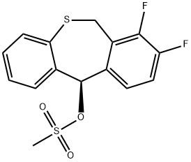 Dibenzo[b,e]thiepin-11-ol, 7,8-difluoro-6,11-dihydro-, 11-methanesulfonate, (11R)- Structure