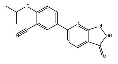 Benzonitrile, 5-(2,3-dihydro-3-oxo-1H-pyrazolo[3,4-d]pyrimidin-6-yl)-2-(1-methylethoxy)- Structure