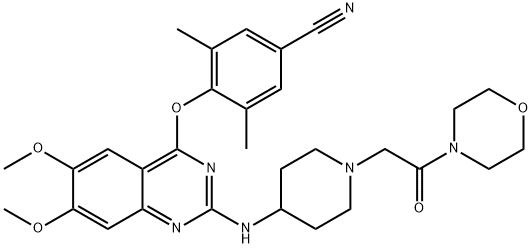 Benzonitrile, 4-[[6,7-dimethoxy-2-[[1-[2-(4-morpholinyl)-2-oxoethyl]-4-piperidinyl]amino]-4-quinazolinyl]oxy]-3,5-dimethyl- Structure