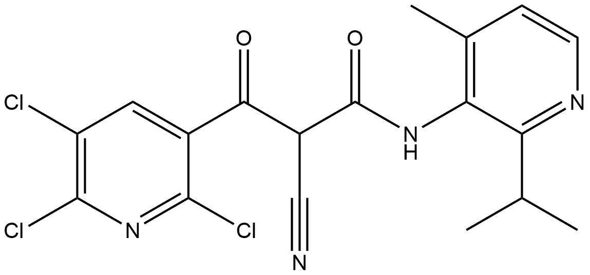 3-Pyridinepropanamide, 2,5,6-trichloro-α-cyano-N-[4-methyl-2-(1-methylethyl)-3-pyridinyl]-β-oxo- Structure