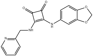3-Cyclobutene-1,2-dione, 3-(1,3-benzodioxol-5-ylamino)-4-[(2-pyridinylmethyl)amino]- Structure