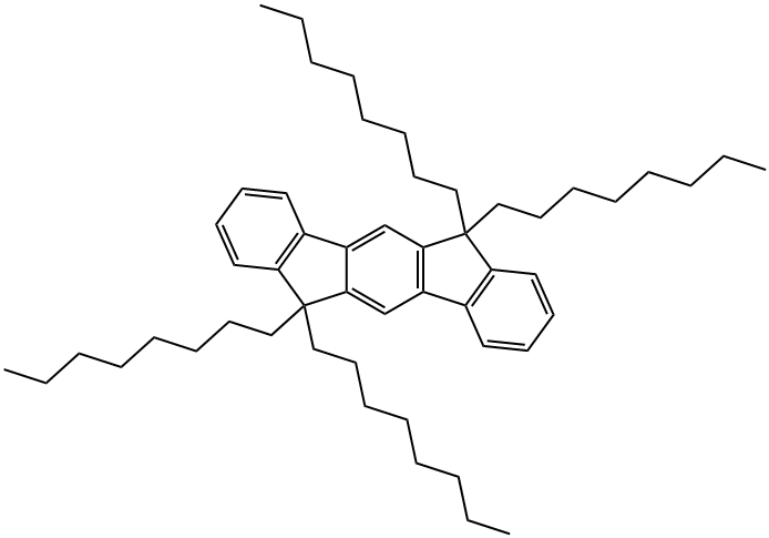 6,6,12,12-tetraoctyl-6,12-dihydroindeno[1,2-b]fluorene 구조식 이미지