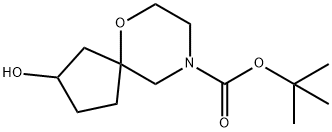 6-Oxa-9-azaspiro[4.5]decane-9-carboxylic acid, 2-hydroxy-, 1,1-dimethylethyl ester Structure
