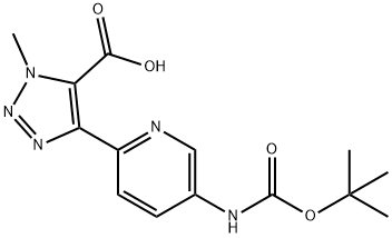 1H-1,2,3-Triazole-5-carboxylic acid, 4-[5-[[(1,1-dimethylethoxy)carbonyl]amino]-2-pyridinyl]-1-methyl- Structure