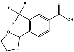 4-(1,3-Dioxolan-2-yl)-3-(trifluoromethyl)benzoic acid Structure