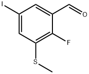 2-Fluoro-5-iodo-3-(methylthio)benzaldehyde Structure