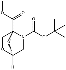 5-(1,1-Dimethylethyl) 4-methyl (1S,4S)-2-oxa-5-azabicyclo[2.2.1]heptane-4,5-dicarboxylate 구조식 이미지