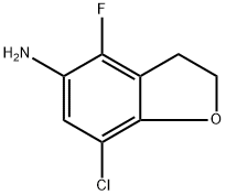 5-Benzofuranamine, 7-chloro-4-fluoro-2,3-dihydro- 구조식 이미지