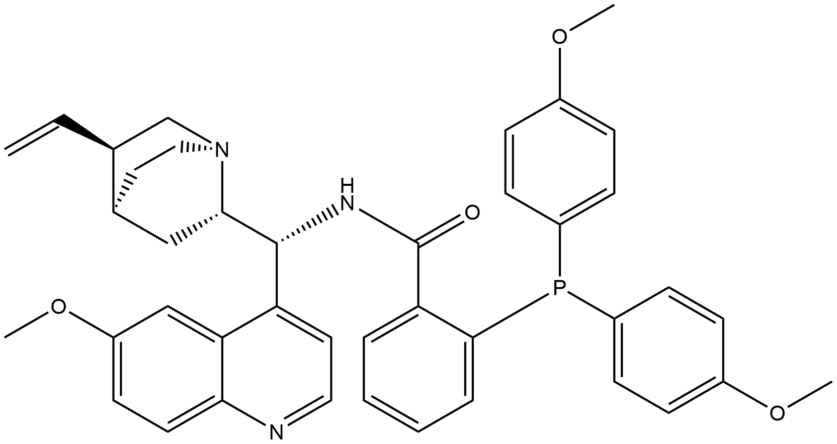 Benzamide, 2-[bis(4-methoxyphenyl)phosphino]-N-[(8α,9R)-6'-methoxycinchonan-9-yl]- Structure