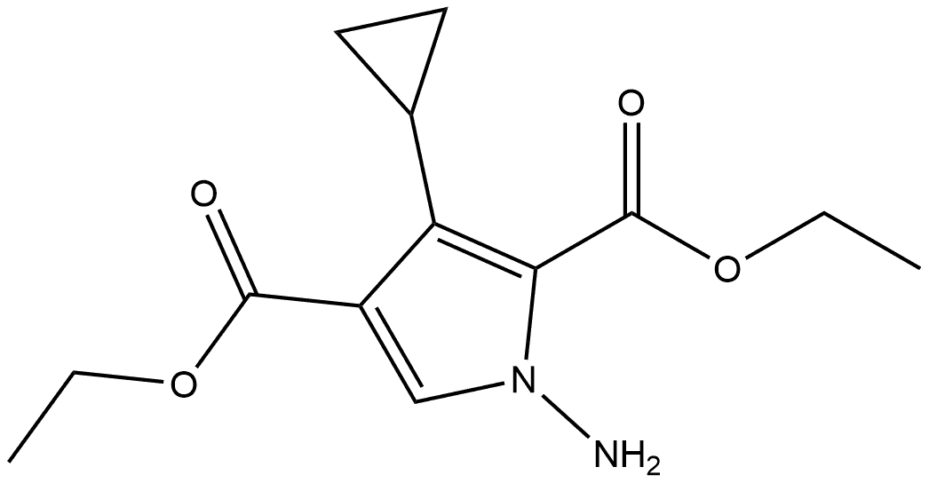 diethyl 1-amino-3-cyclopropyl-pyrrole-2,4-dicarboxylate Structure