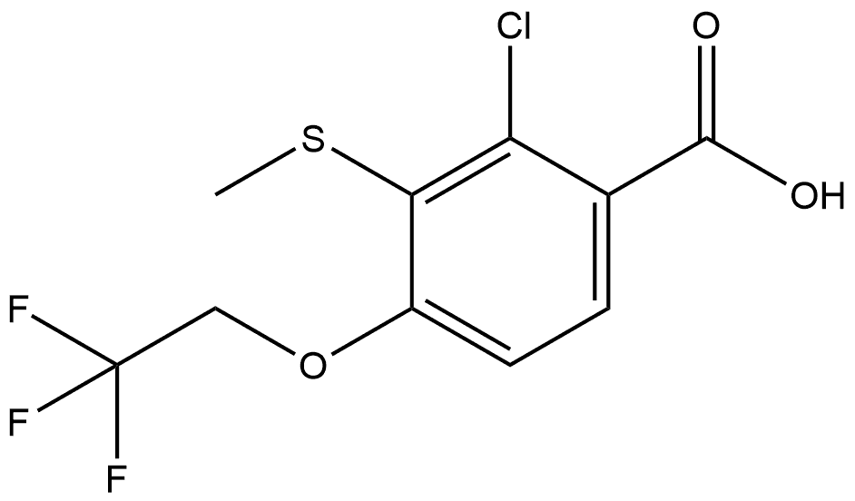 2-Chloro-3-(methylthio)-4-(2,2,2-trifluoroethoxy)benzoic acid Structure