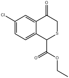 Ethyl 6-chloro-3,4-dihydro-4-oxo-1H-2-benzothiopyran-1-carboxylate Structure