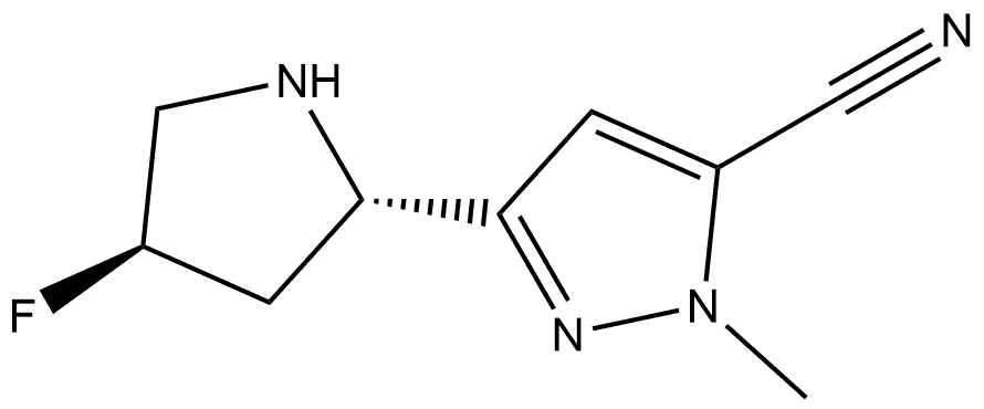 5-[(2S,4R)-4-fluoropyrrolidin-2-yl]-2-methyl-pyrazole-3-carbonitrile Structure