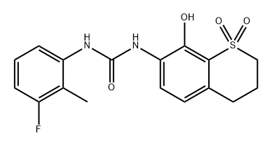 Urea, N-(3,4-dihydro-8-hydroxy-1,1-dioxido-2H-1-benzothiopyran-7-yl)-N'-(3-fluoro-2-methylphenyl)- Structure