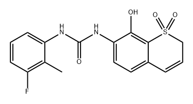 Urea, N-(3-fluoro-2-methylphenyl)-N'-(8-hydroxy-1,1-dioxido-2H-1-benzothiopyran-7-yl)- Structure