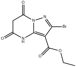 Pyrazolo[1,5-a]pyrimidine-3-carboxylic acid, 2-bromo-4,5,6,7-tetrahydro-5,7-dioxo-, ethyl ester 구조식 이미지