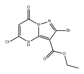 Pyrazolo[1,5-a]pyrimidine-3-carboxylic acid, 2-bromo-5-chloro-4,7-dihydro-7-oxo-, ethyl ester 구조식 이미지