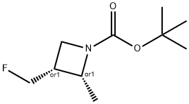 1-Azetidinecarboxylic acid, 3-(fluoromethyl)-2-methyl-, 1,1-dimethylethyl ester, (2R,3R)-rel- Structure