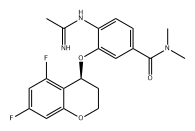 Benzamide, 3-[[(4S)-5,7-difluoro-3,4-dihydro-2H-1-benzopyran-4-yl]oxy]-4-[(1-iminoethyl)amino]-N,N-dimethyl- Structure