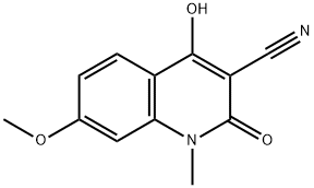 1,2-Dihydro-4-hydroxy-7-methoxy-1-methyl-2-oxo-3-quinolinecarbonitrile 구조식 이미지