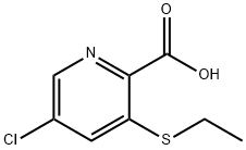 2-Pyridinecarboxylic acid, 5-chloro-3-(ethylthio)- Structure