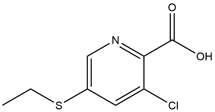 3-Chloro-5-(ethylthio)-2-pyridinecarboxylic acid Structure