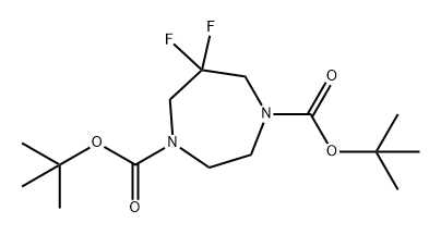 1H-1,4-Diazepine-1,4(5H)-dicarboxylic acid, 6,6-difluorotetrahydro-, 1,4-bis(1,1-dimethylethyl) ester Structure