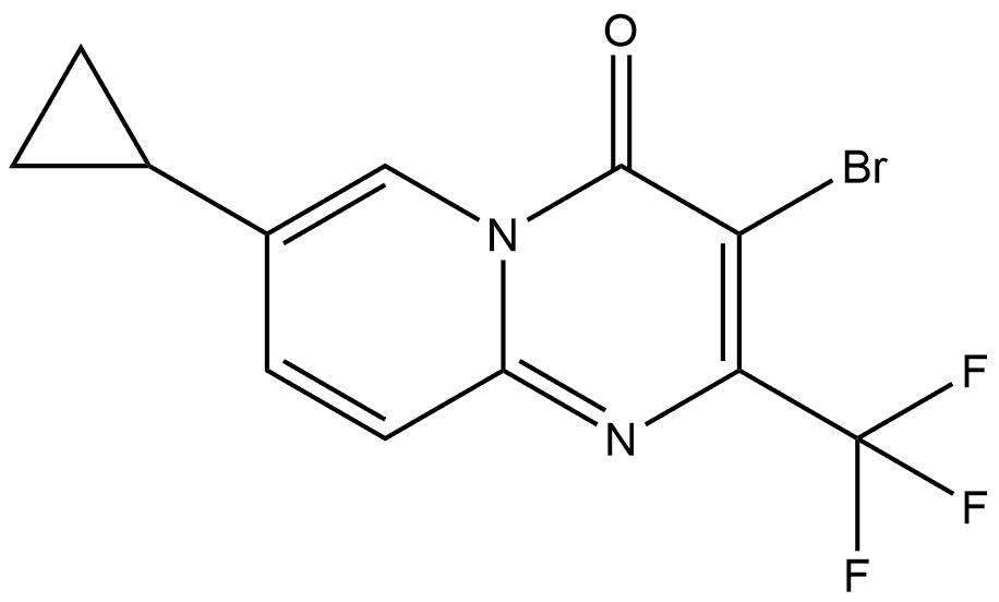 3-bromo-7-cyclopropyl-2-(trifluoromethyl)pyrido[1,2-a]pyrimidin-4-one Structure