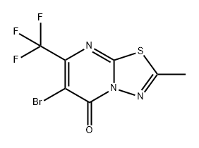 5H-1,3,4-Thiadiazolo[3,2-a]pyrimidin-5-one, 6-bromo-2-methyl-7-(trifluoromethyl)- 구조식 이미지