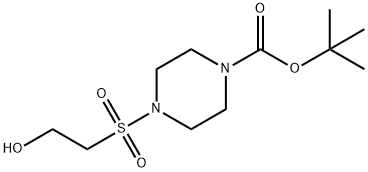 1-Piperazinecarboxylic acid, 4-[(2-hydroxyethyl)sulfonyl]-, 1,1-dimethylethyl ester Structure