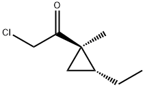 rac-2-chloro-1-[(1R,2R)-2-ethyl-1-methylcyclopropyl]ethan-1-one, trans Structure