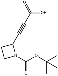 1-Azetidinecarboxylic acid, 2-(2-carboxyethynyl)-, 1-(1,1-dimethylethyl) ester Structure